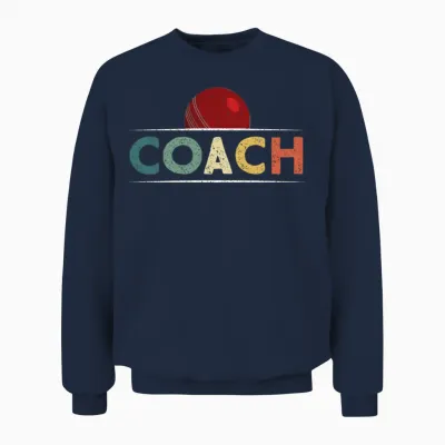 Cricket Coach Retro Vintage Style Unisex Sweatshirt - Navy