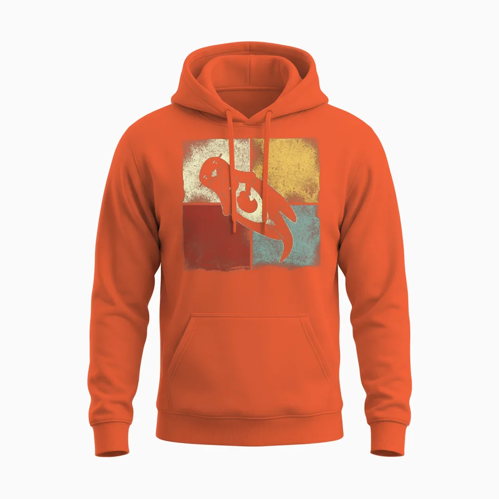 Otter Retro Vintage Unisex Hoodie - Orange
