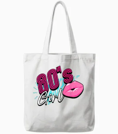 80er Jahre 80s Girl Tote Bags - White