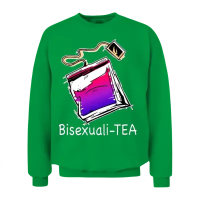 Bisexualitea Funny Bisexual Tea Bag Bi Pride Color Unisex Sweatshirt - Irish Green