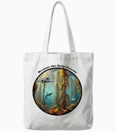 Underwater Kelp Forest with Fish and Lobster Urm Tote Bags - White