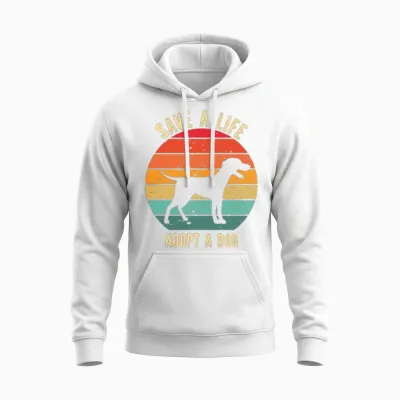 Adopt a Dog Unisex Hoodie - White