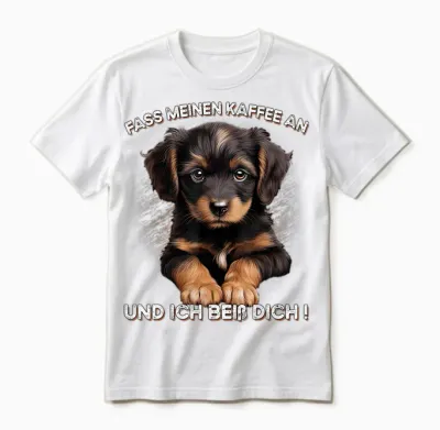 Fass Meinen Kaffee an Und Ich Beiß Dich Unisex T-Shirt - White