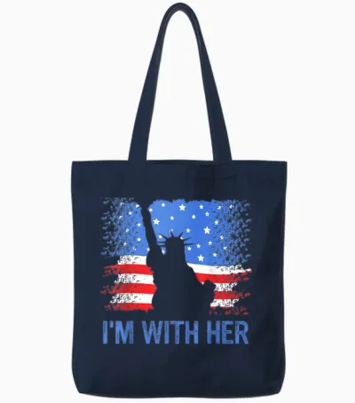 4th of July I'm with Her Usa American Tote Bags - Navy