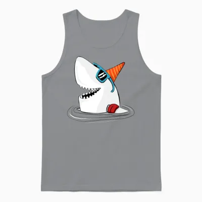 Funny Shark Unisex Tank Top - Sport Grey
