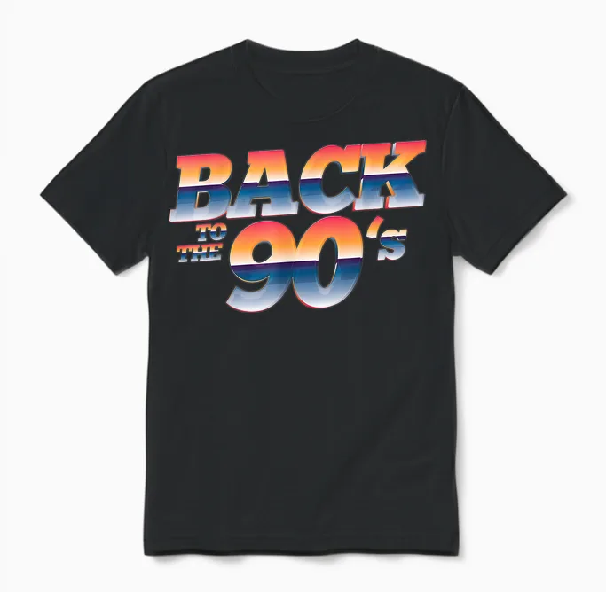 90er Jahre Outfit | Back to the 90s Retro Party Karneval Unisex T-Shirt in Black
