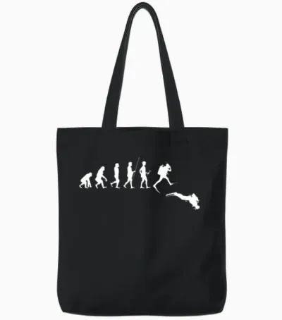 Scuba Diver Evolution Scuba Diving Dive Underwater Tote Bags - Black