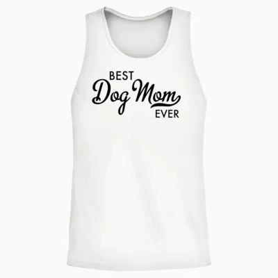 Dog Mom Unisex Tank Top - White
