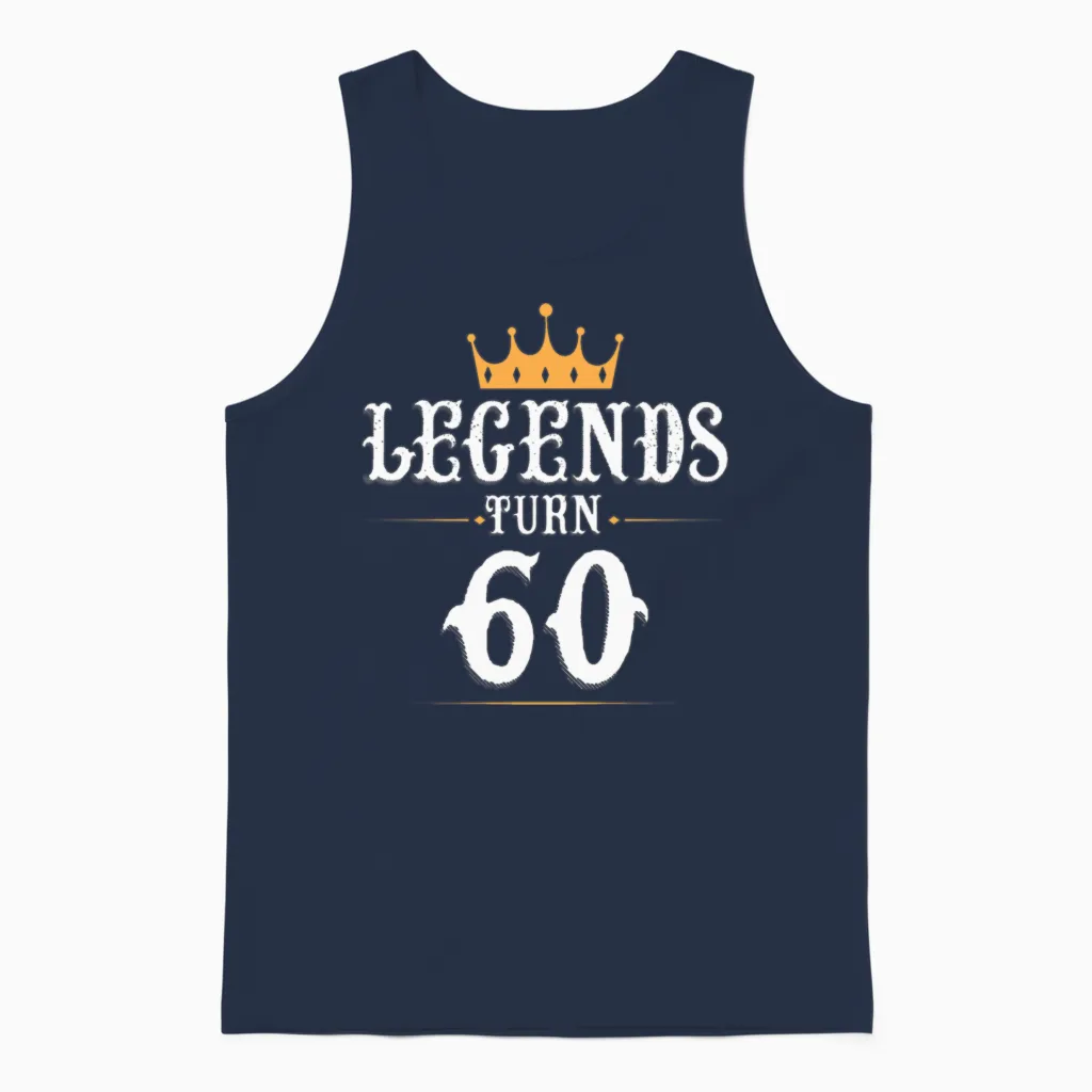 Legends Turn 60, 60th Birthday Unisex Tank Top in Navy