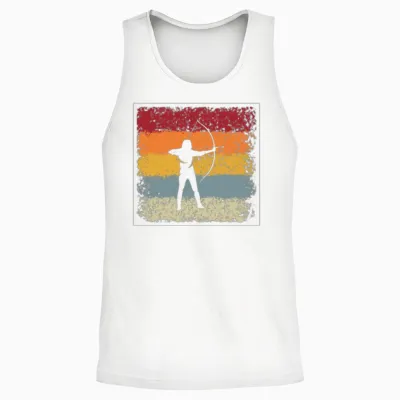 Archer Retro Unisex Tank Top - White