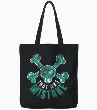 That Was Mistake - Retro Funny Tote Bags - Black