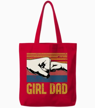 Girl Dad | Father's Day Gift | Dad Gift Tote Bags - Red