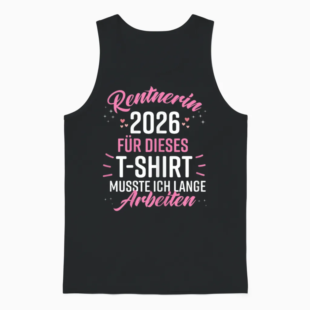 Retirement 2026 Retirement Pension Decoration Pensioner 2026 Unisex Tank Top in Black