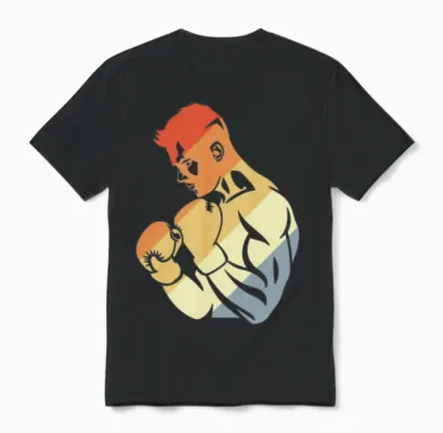 Retro Boxer Unisex T-Shirt - Black
