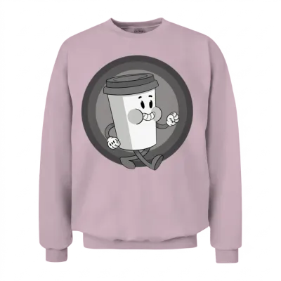 Retro Coffee Unisex Sweatshirt - Light Pink