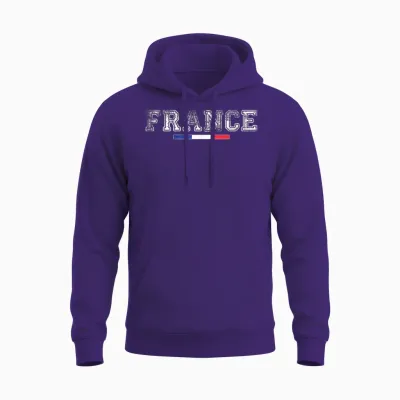 France Flag French Unisex Hoodie - Purple