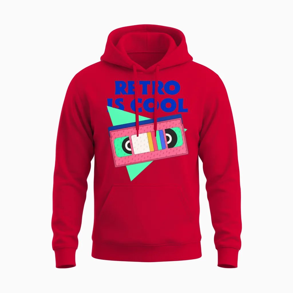Retro Is Cool Design Unisex Hoodie - Red