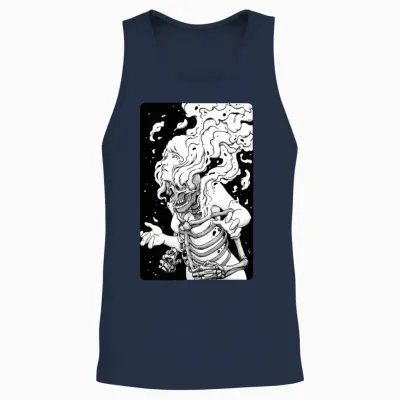 Psyche Skull Unisex Tank Top - Navy
