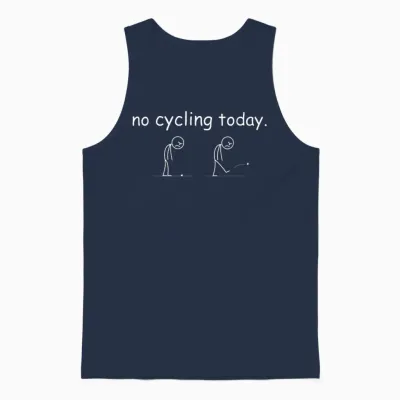 Men's Women's T-Shirt with German Text "heute Kein Radsport" Funny Bicycle Lovers Unisex Tank Top - Navy