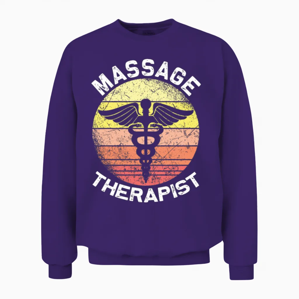 Vintage Massage Therapy Massage Therapist Unisex Sweatshirt in Purple