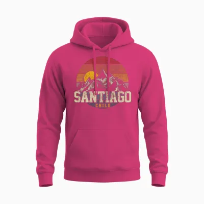 Santiago Chile Mountains Unisex Hoodie - Heliconia