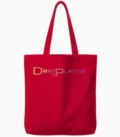 D&p Logo Gradient T-Shirt, Black, S Tote Bags - Red