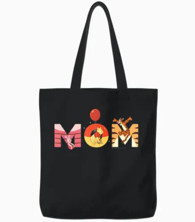 Disney Winnie the Pooh and Friends Mom Mother’s Day Birthday Tote Bags - Black