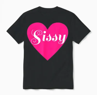 Sissy Love Femdom Femboy Maid in Herzform Unisex T-Shirt - Black