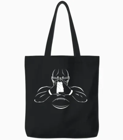 Alabama Football Crossed Gloves Tote Bags - Black