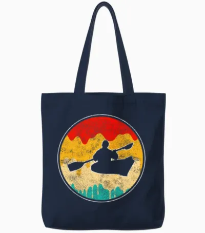 Canoe Retro Tote Bags - Navy