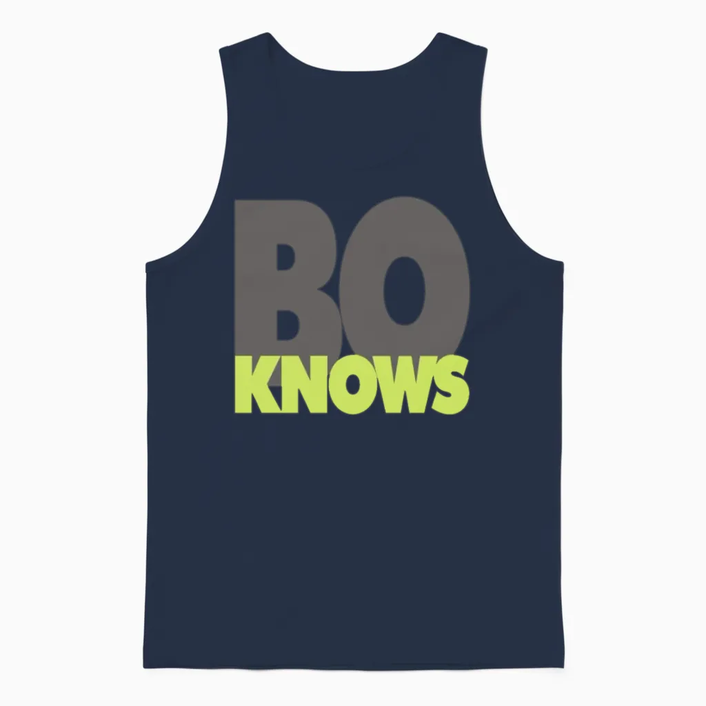Bo Knows Unisex Tank Top in Navy