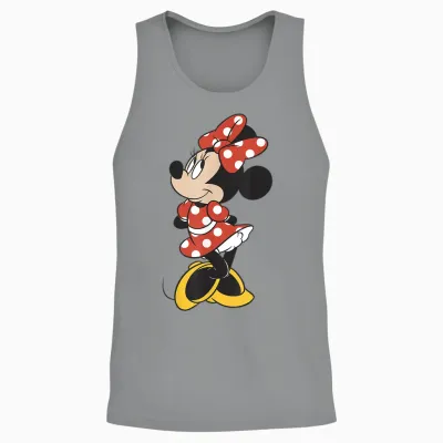 Disney Mickey and Friends Minnie Mouse Traditional Portrait Short Sleeve Unisex Tank Top - Sport Grey