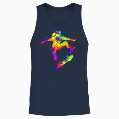 Skater Girl Skateboard Skateboarder Mädchen Unisex Tank Top - Navy