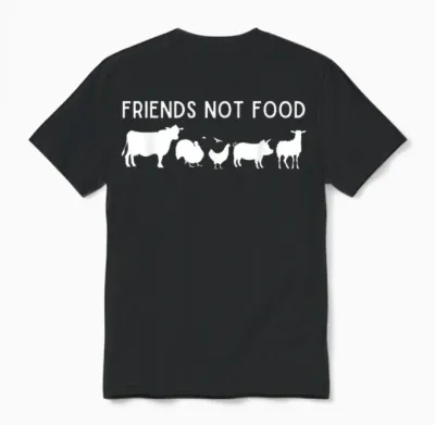 Friends Not Food Unisex T-Shirt - Black