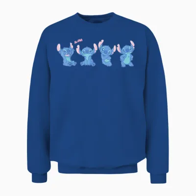 Disney Stitch Fluffy Aloha Vibes Cute Multi-Pose Unisex Sweatshirt - Royal
