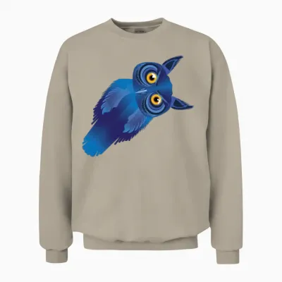 Amazing Owl with a Bowed Head Unisex Sweatshirt - Sand