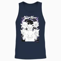 Pokémon Gengar 0094 Multiple Faces Vintage Unisex Tank Top in Navy - 2