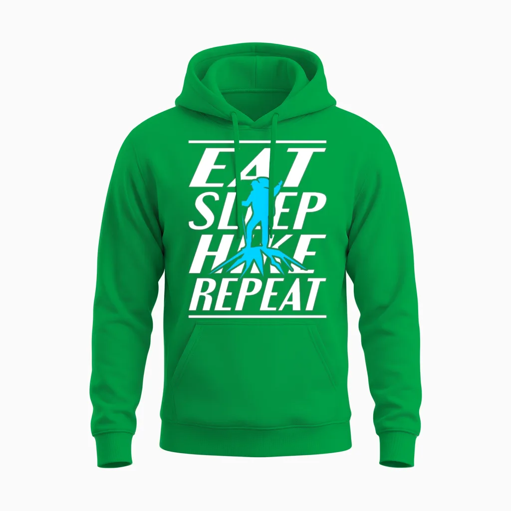 Eat Sleep Hike - Hiking & Outdoors Unisex Hoodie in Irish Green
