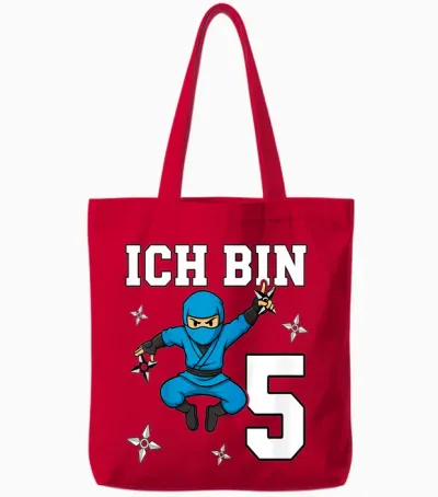 Ich Bin 5 Ninja Geburtstag 5 Jahre Junge Karate Tote Bags - Red