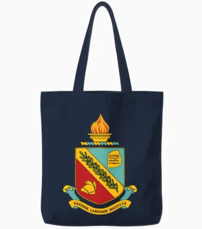Dliflc Defense Language Institute Full Color Crest Tote Bags - Navy