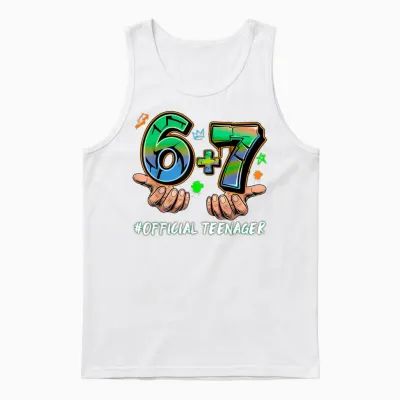 6+7 Offizielle Teenager 13. Geburtstag Sechs Sieben 6 7 Meme Hände Unisex Tank Top - White