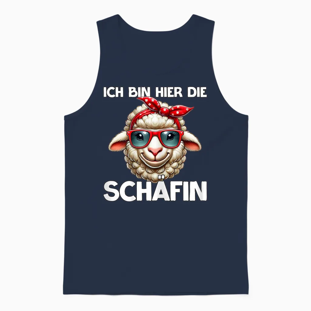 Ich Bin Hier, Die Schäffin, Abteilungsleiterin, Geschenk Unisex Tank Top in Navy