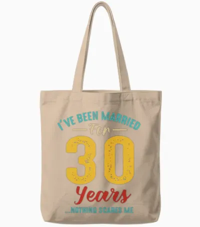 Married for 30 Years 30th Wedding Anniversary Retr Tote Bags - Natural