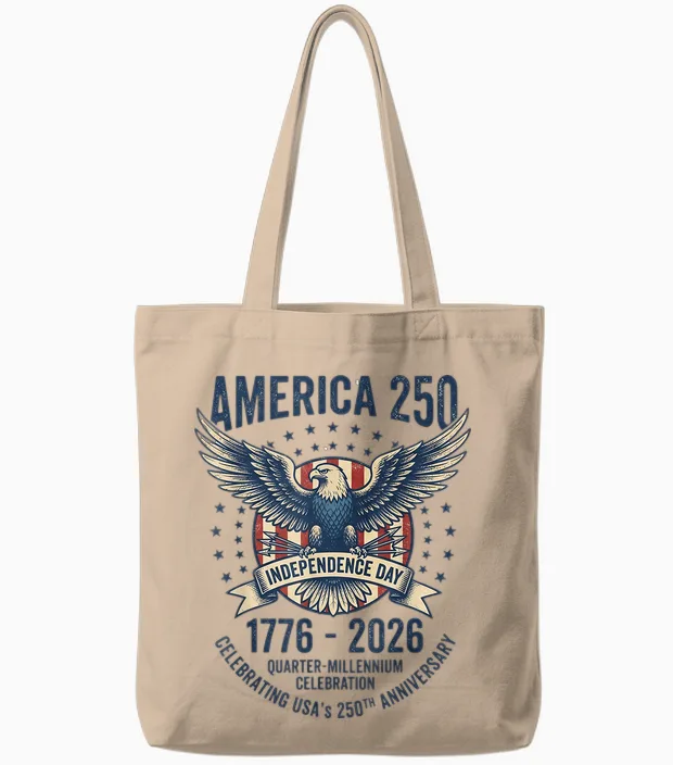 Anniversaire Américain, états-Unis, 1776-2026, Quarter Millennium 250 Tote Bags in Natural