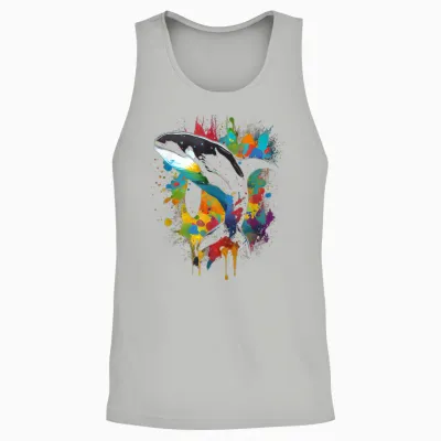 Orca Whale Fish Favourite Animal Fan Orca Best Whale T-Shirt, Black Unisex Tank Top - Ash