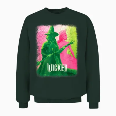 Wicked Unisex-Kids Movie Tie-In T-Shirt, Black, Small, Short Sleeve, Crew Neck, Tonal Effect Movie Design Unisex Sweatshirt - Forest