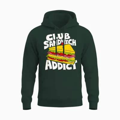 Club Sandwich Lover Retro-Grafik Unisex Hoodie - Forest