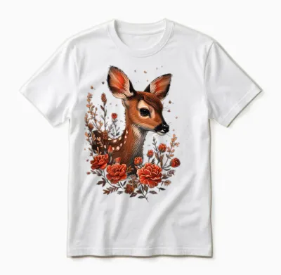Women's Costume Shirt for Dirndl Cute Deer Unisex T-Shirt - White
