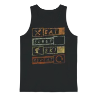 Skiing Mountain Winter Vacation Apres Ski Unisex Tank Top - Black – 1