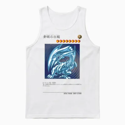 White Dragon Logo Papl1444 T-Shirt, Blue, S Unisex Tank Top - White